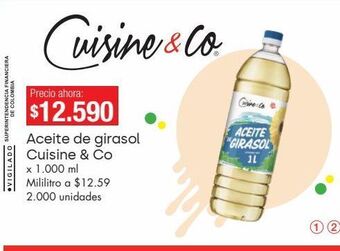 Metro Aceite de girasol cuisine & co x 1000ml oferta