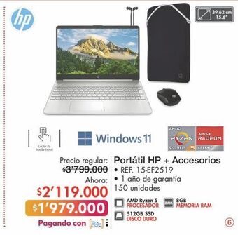 Metro Portátil hp + accesorios oferta