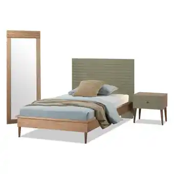 Muebles Jamar Alcoba juvenil 1.00 finlandia natural, verde oliva oferta
