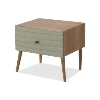 Muebles Jamar Mesa de noche finlandia natural, verde oliva 1 gaveta oferta
