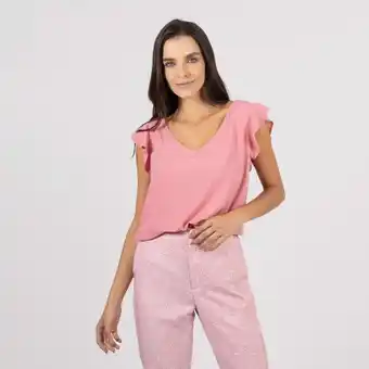 Fuera de Serie Blusa cuello v manga sisa oferta