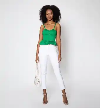 Studio F Blusa tiras tipo corset con peplum oferta