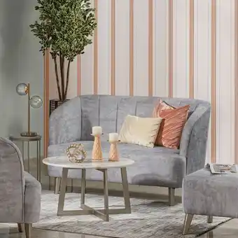 Muebles Jamar Sofá 2 puestos oslo velvet atica plata, champaña oferta