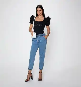 Studio F Jeans jogger con tira decorativa oferta