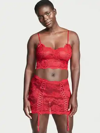 Victoria’s Secret Lace crop top and garter skirt set oferta