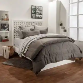 Brissa Edredón textura tela plana gris oscuro oferta
