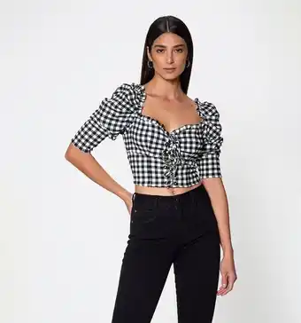 Studio F Blusa manga 3/4 con ojaletes oferta