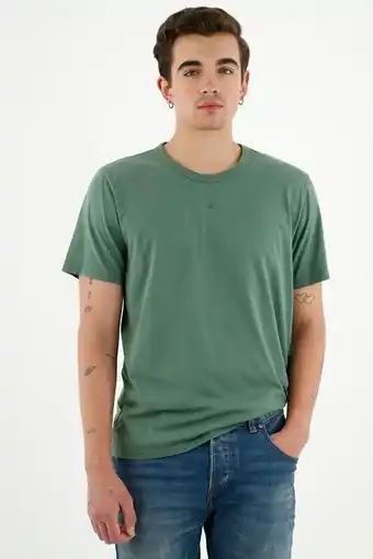 Tennis Camiseta cuello en rib verde para hombre oferta