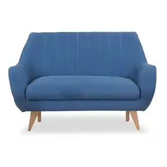 Muebles Jamar Sofá 2 puestos lugo lino maloka azul, natural oferta