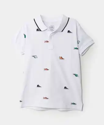 Polito Camiseta tipo polo para bebé niño en algodón color blanco oferta