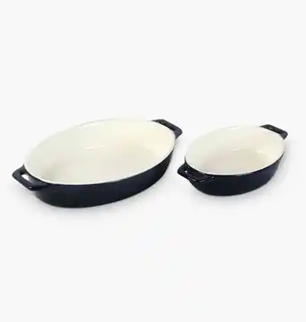 Set 2 refractarias ovalada black & white - ikhome