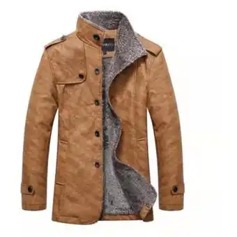 Linio Chaqueta de color amarilla de cuero para hombre de pu oferta