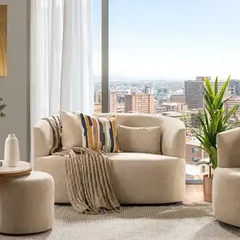 Muebles Jamar Sofá 2 puestos nala microfibra taupe oferta