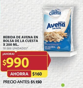 Ara BEBIDA DE AVENA EN BOLSA DE LA CUESTA X 200 ML. oferta