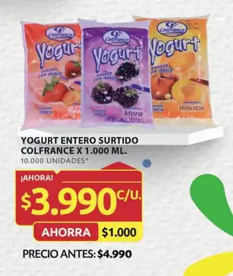 Ara YOGURT ENTERO SURTIDO COLFRANCE X 1.000 ML. oferta