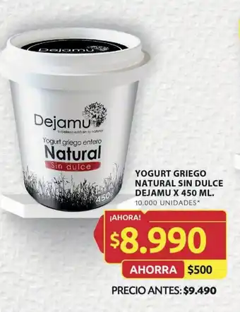 Ara YOGURT GRIEGO NATURAL SIN DULCE DEJAMU X 450 ML. oferta