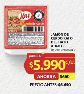 Ara JAMÓN DE CERDO KAI O DEL HATO X 360 G. oferta