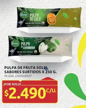 Ara PULPA DE FRUTA SOLEI SABORES SURTIDOS X 250 G. oferta