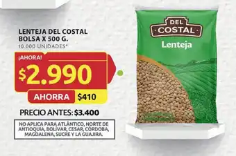 Ara LENTEJA DEL COSTAL BOLSA X 500 G. oferta