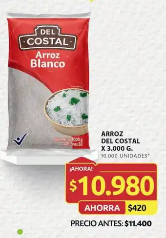 Ara ARROZ DEL COSTAL X 3.000 G. oferta