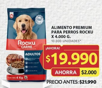 Ara ALIMENTO PREMIUM PARA PERROS ROCKU X 4.000 G. oferta