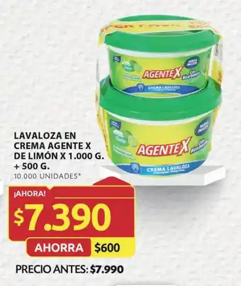 Ara LAVALOZA EN CREMA AGENTEX DE LIMÓN X 1.000 G. + 500 G. oferta