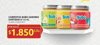 Ara COMPOTAS BUBU SABORES SURTIDOS X 113 G. oferta
