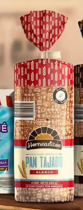 Tiendas D1 PAN TAJADO BLANCO HORNEADITOS 450 GRS oferta