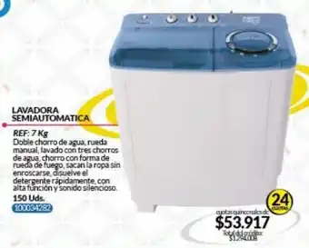 Hogar y Moda LAVADORA SEMIAUTOMATICA REF: 7 Kg • 24 cuotas oferta