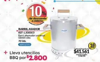 BARRIL ASADOR REF:L300005 + Lleva utencilios BBQ • 18 cuotas