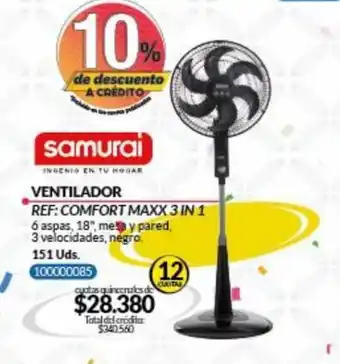Hogar y Moda samurai VENTILADOR REF: COMFORT MAXX 3 IN 1 • 12 cuotas oferta