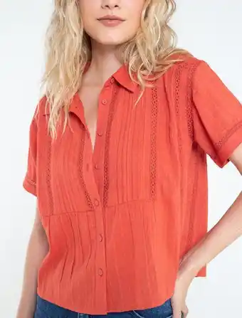 Naf Naf Camisa con detalles en ojalillo oferta