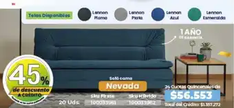 Sofá cama Nevada • 24 Cuotas Quincenales de