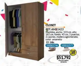 Hogar y Moda CLOSET REF:AM21423 • 18 cuotas oferta