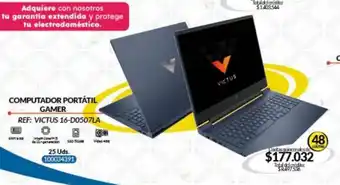 Hogar y Moda COMPUTADOR PORTÁTIL GAMER REF: VICTUS 16-D0507LA • 48 cuotas oferta