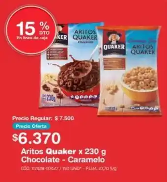 Makro Aritos Quaker x 230 g Chocolate - Caramelo oferta