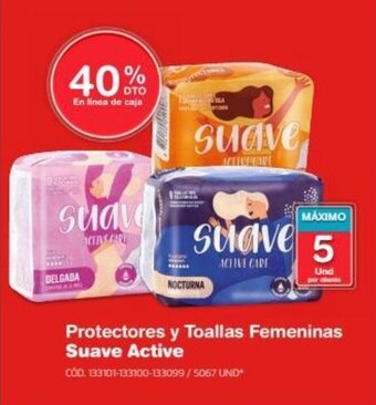 Makro Protectores y Toallas Femeninas Suave Active oferta