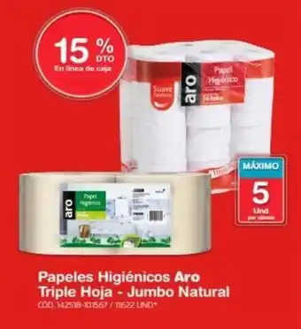 Makro Papeles Higiénicos Aro Triple Hoja - Jumbo Natural oferta