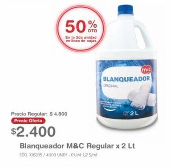 Makro Blanqueador M&C Regular x 2 Lt oferta