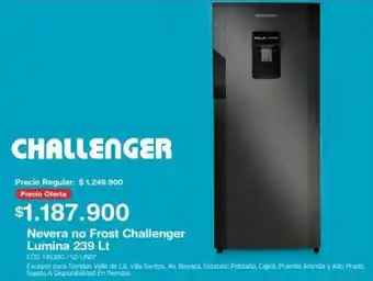 Makro Nevera no Frost Challenger Lumina 239 Lt oferta