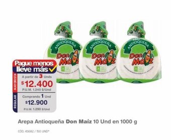Makro Arepa Antioqueña Don Maíz 10 Und en 1000 g oferta