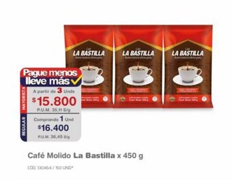 Makro Café Molido La Bastilla x 450 g oferta