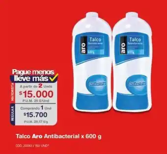 Makro Talco Aro Antibacterial x 600 g oferta