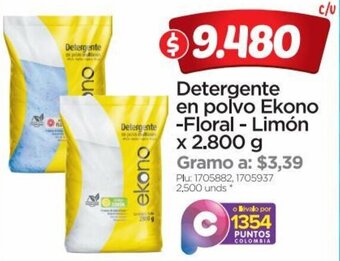 Surtimax Detergente en polvo Ekono -Floral - Limón x 2.800 g oferta