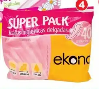 Surtimax Toallas higiénicas Ekono Delgadas x 40 und oferta