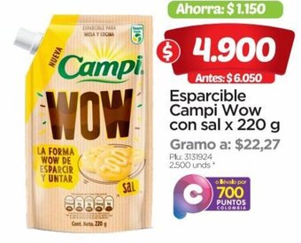 Surtimax Esparcible Campi Wow con sal x 220 g oferta