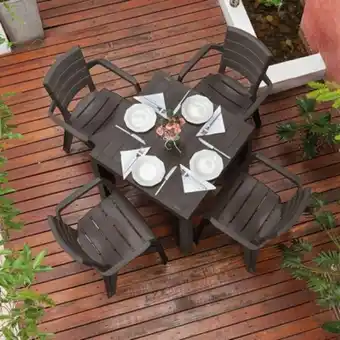 Rimax Combo comedor barú (1 mesa + 4 sillas con brazos ) oferta