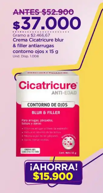 FarmaTodo Crema Cicatricure Blur & Filler Antiarrugas Contorno Ojos x 15g oferta