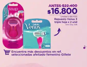 FarmaTodo Repuesto Venus 3 Triple Hoja x 2 und oferta