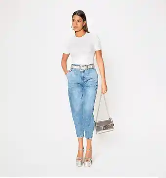 Studio F Jean baggy tiro alto con cinturon de cri oferta